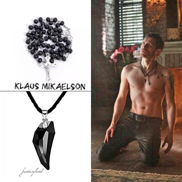 Klaus the vampire diaries necklace vampires TV series crystal wolf claw rosary