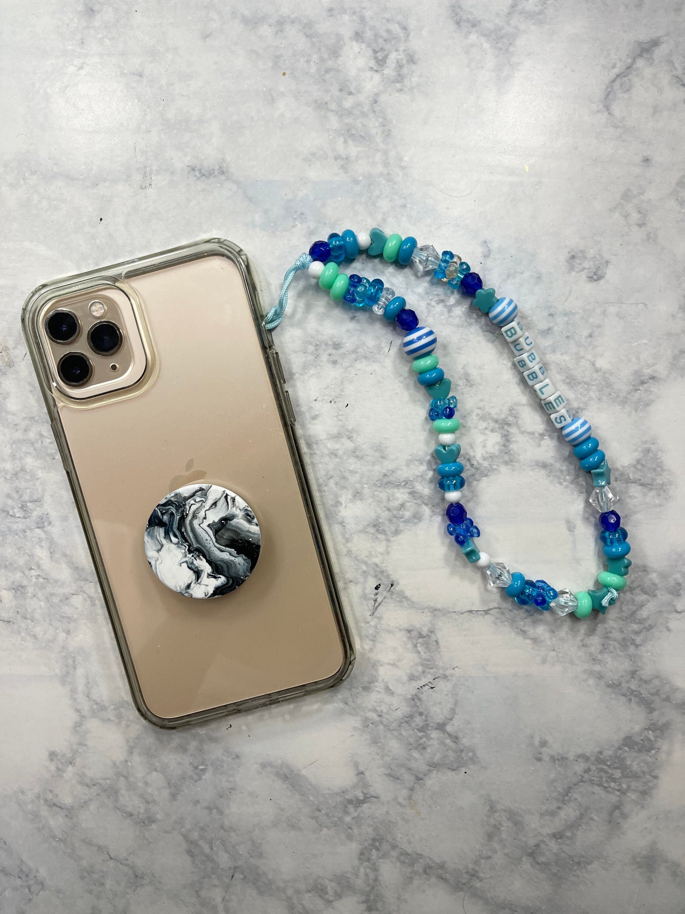 Beaded Phone Chain/Lanyard | Charm Holder | Personalized
