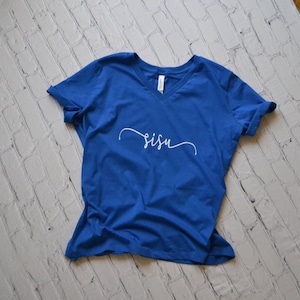 Sisu Womans Adult Royal Blue V-Neck Tee