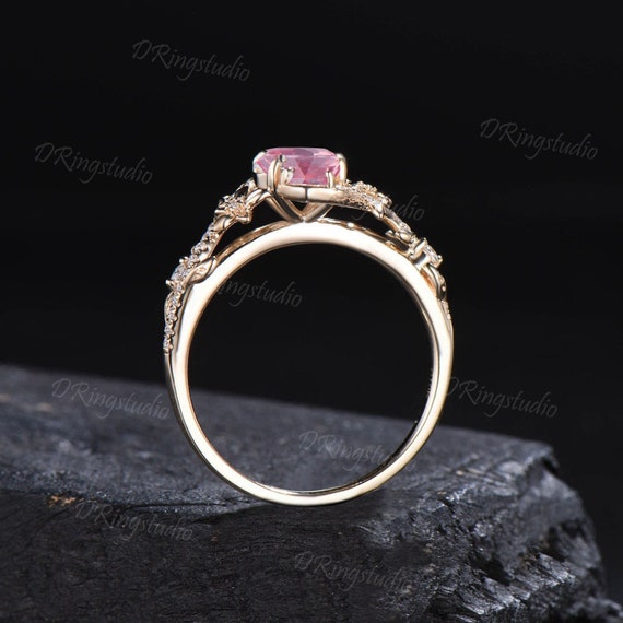 Bague Serpent Or 14K Avec Diamants Et Améthyste - Taille 7.25 - Bijou Vintage De Valeur