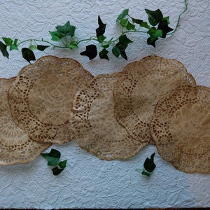 Coffee Dyed &quot;Lace&quot; Doilies