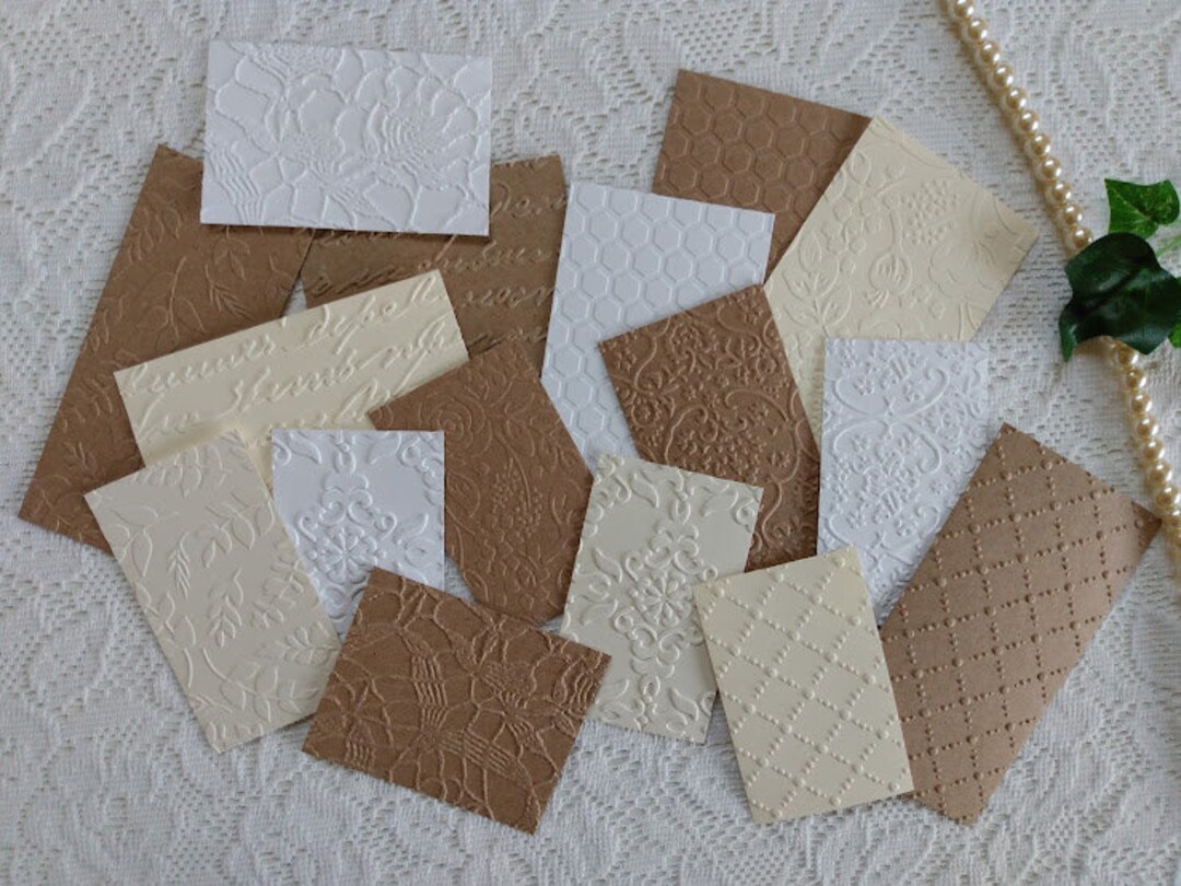 Embossed Cardstock Pieces Neutral Colors Etsy
