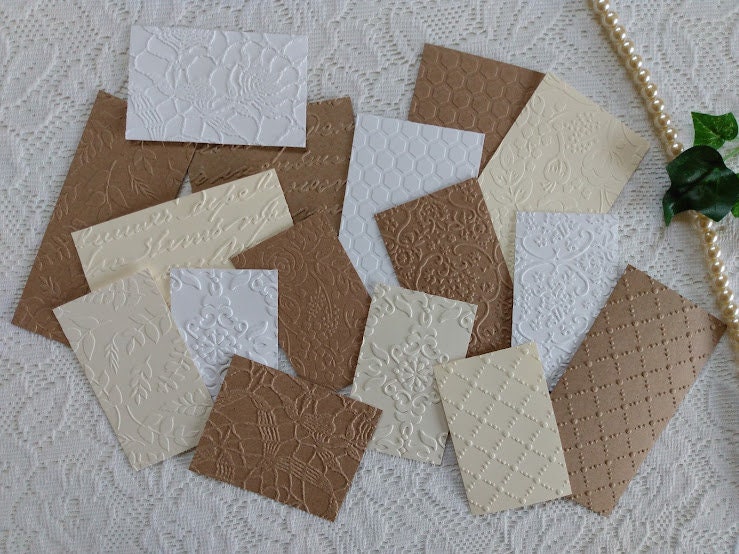 Embossed Cardstock Pieces - Neutral Colors