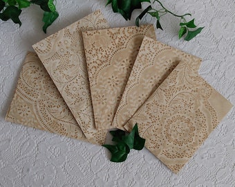 Coffee Dyed &quot;Lace&quot; Envelopes