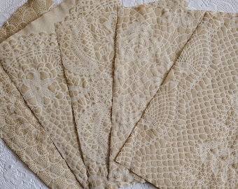 12 Piece Variety Pack Coffee Dyed &quot;Lace&quot; Papers