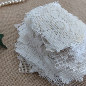 Lace Grab Bags /Lace Snippets (75 small pieces), Lace Pieces, Slow Stitching Lace Kit, vintage lace