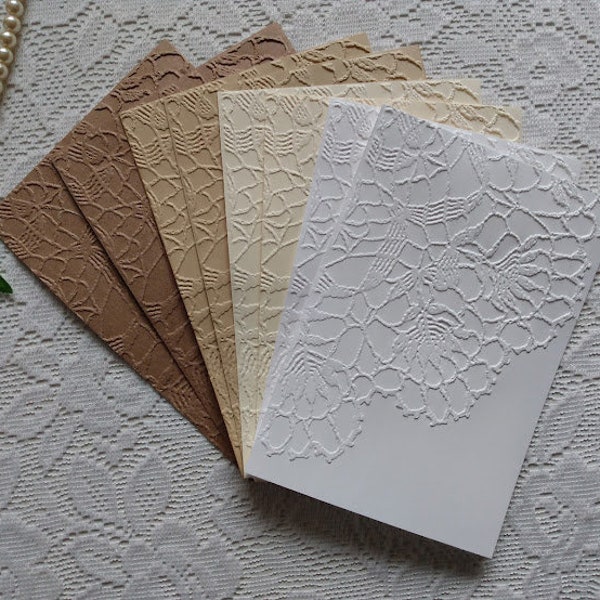 Embossed Cardstock Sheets with Lace Design.