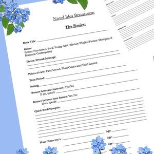 Novel Writing Planner & Novel Outline | For Authors | Writers | Organizers | Story Writing Planner