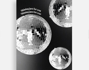 Mirrorball Taylor-Inspired Postcard, Shining Just for You, Folklore Stationery