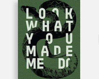 Taylor-Inspired "Look What You Made Me Do" Postcard: Snake Design