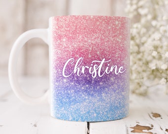 Personalized Glitter Mug, Personalized Coffee Cup, Gifts for Her, Custom Coffee Cup, Custom Mug Personalized Mug, Personalized Gifts