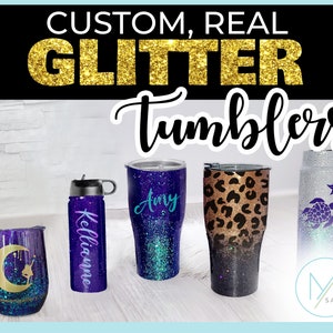 Personalized Tumbler with Lid and Straw, Custom Tumbler, Personalized Glitter Tumbler, Glitter Tumbler, Mother Gifts for Women, Wine Tumbler