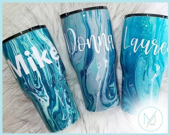 Custom Tumbler, Personalized Tumbler, Custom Tumbler Cup, Personalized Tumbler, Hydro Dip Glitter Tumbler Marbled Tumbler Personalized Gift