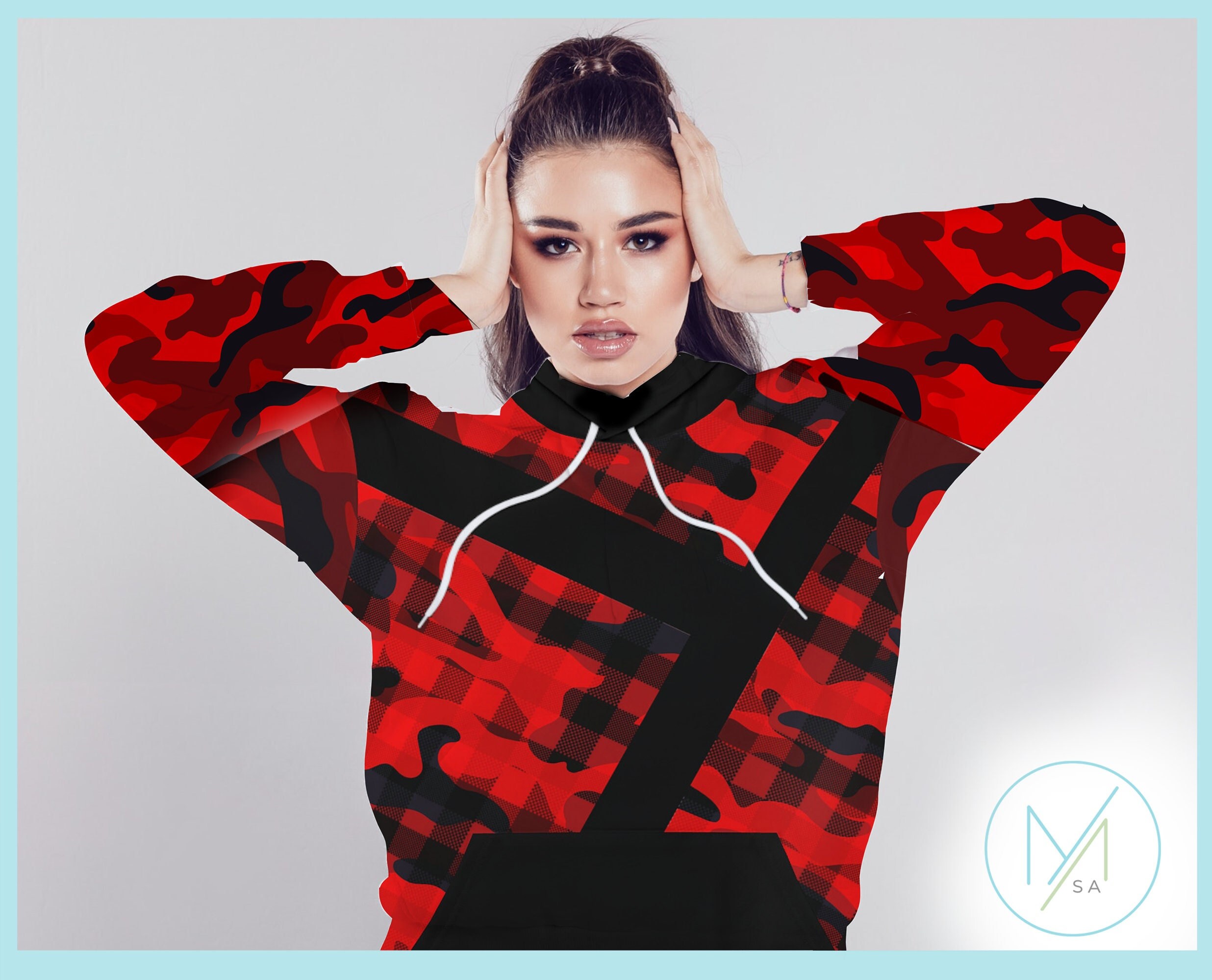 Red camo hoodie womens shop