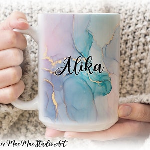 Personalized Marble Mug, Personalized Coffee Mug with Name, Custom Personalised Mug, Custom Mug, Personalized Mug, Personalized Gifts image 2