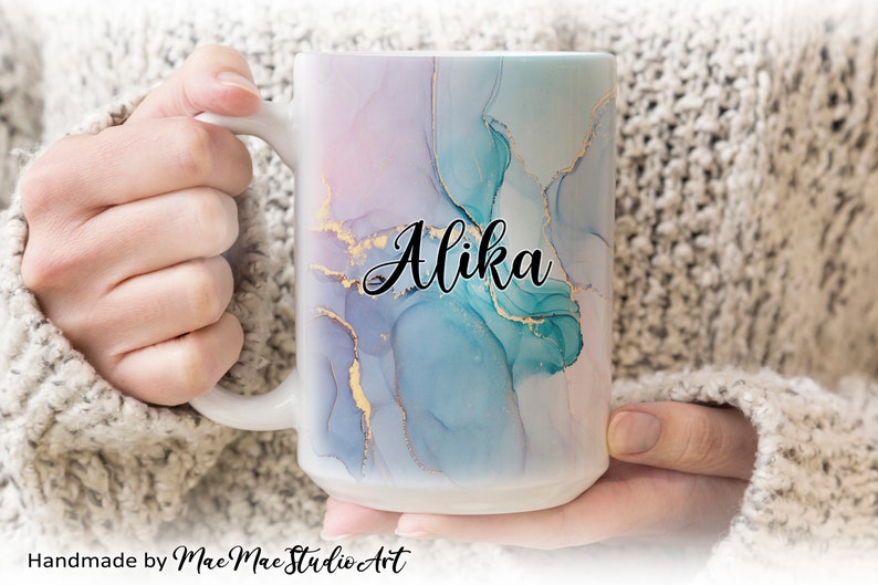 Personalized Marble Mug, Personalized Coffee Mug with Name, Custom Personalised Mug, Custom Mug, Personalized Mug, Personalized Gifts image 2