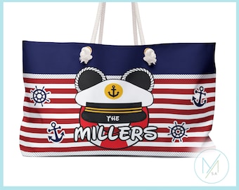 Personalized Striped Large Nautical Beach Bag | Custom Bridesmaid Beach Bag | Girls Beach Tote Bag for Women
