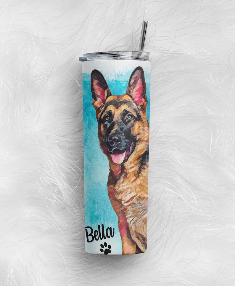 Pet Portrait Tumbler, Custom Pet Tumbler, Pet Portrait, Pet Portrait Gift, Pet Memorial Gift, Personalized Pet Gift, Custom Dog Portrait image 9