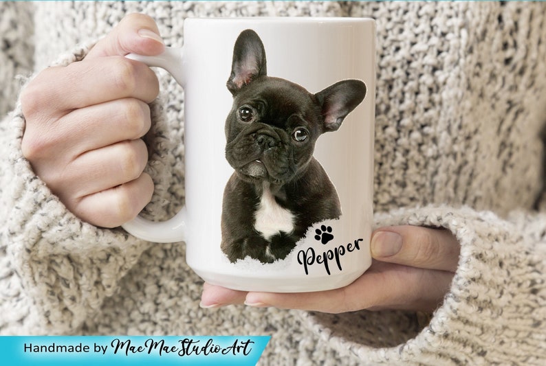 Dog Portrait Mug, Personalized Pet Mug, Pet Portrait Mug, Custom Pet Mug, Personalized Mug, Gifts for Pet Owners, Gifts for Dog Lovers 15 oz. White