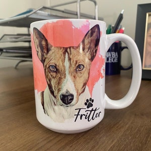 Dog Portrait Mug, Personalized Pet Mug, Pet Portrait Mug, Custom Pet Mug, Personalized Mug, Gifts for Pet Owners, Gifts for Dog Lovers image 4