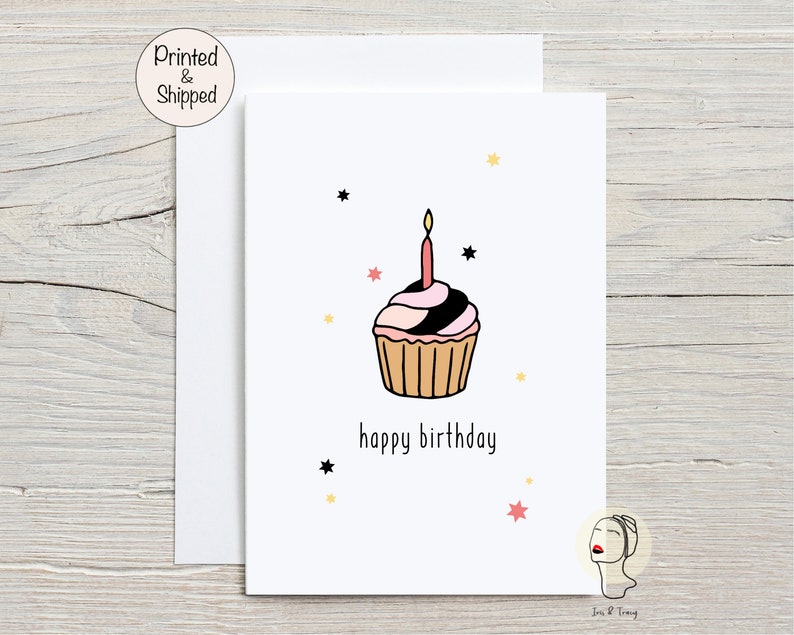 Birthday Card Happy Birthday Card for Her 5x7 Handmade | Etsy