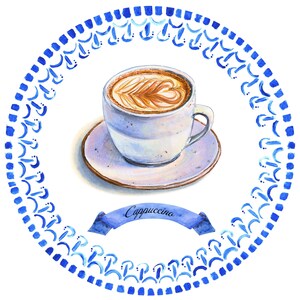Cartel imprimible de capuchino, impresión arte de café, regalo amante del café, arte mayólica, café italiano imprimible, arte pared mayólica