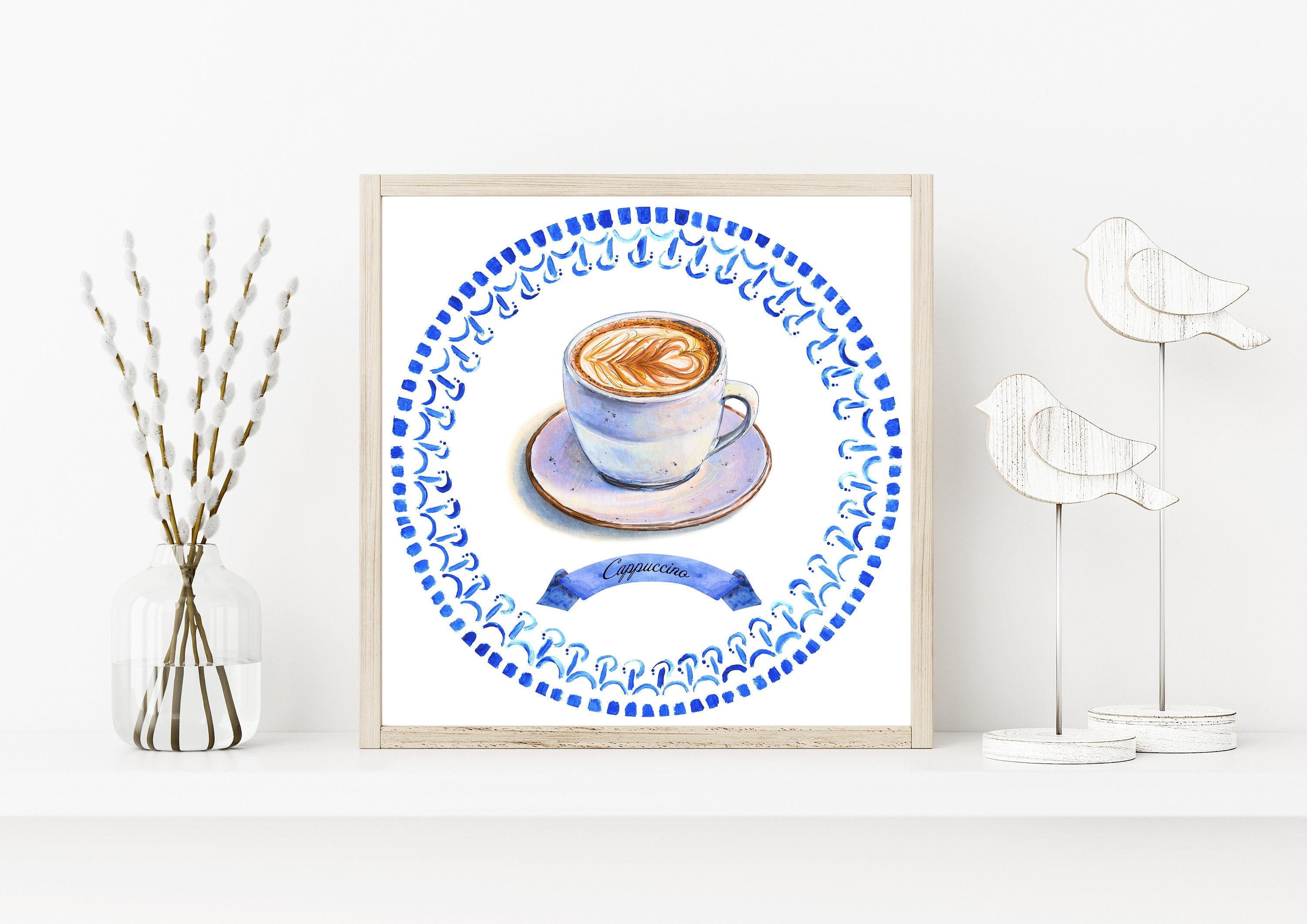 Cappuccino Printable Poster, Coffee Art Print, Coffee Lover Gift ...
