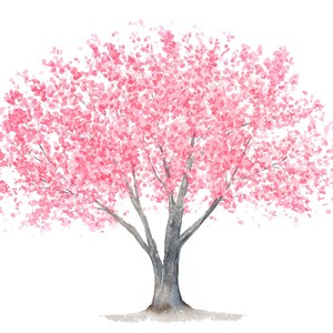 Póster Acuarela Melocotón, Imagen De Árbol, Decoración Ilustración Italiana Para Hogar, Arte De Pared De Flores Rosas, Impresión De Italia