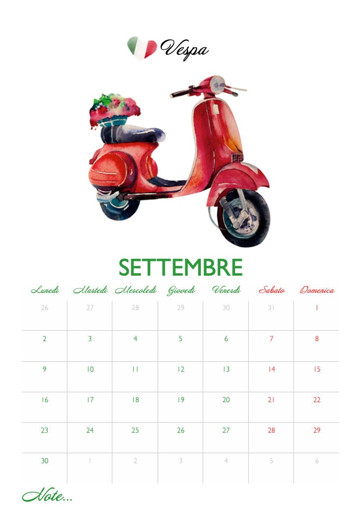 2024 Italy Calendar, Made in Italy Calendar, Italian Language, Italy Art  Calendar, Gift for Italy Lovers, A4 Travel Illustration Art - Etsy