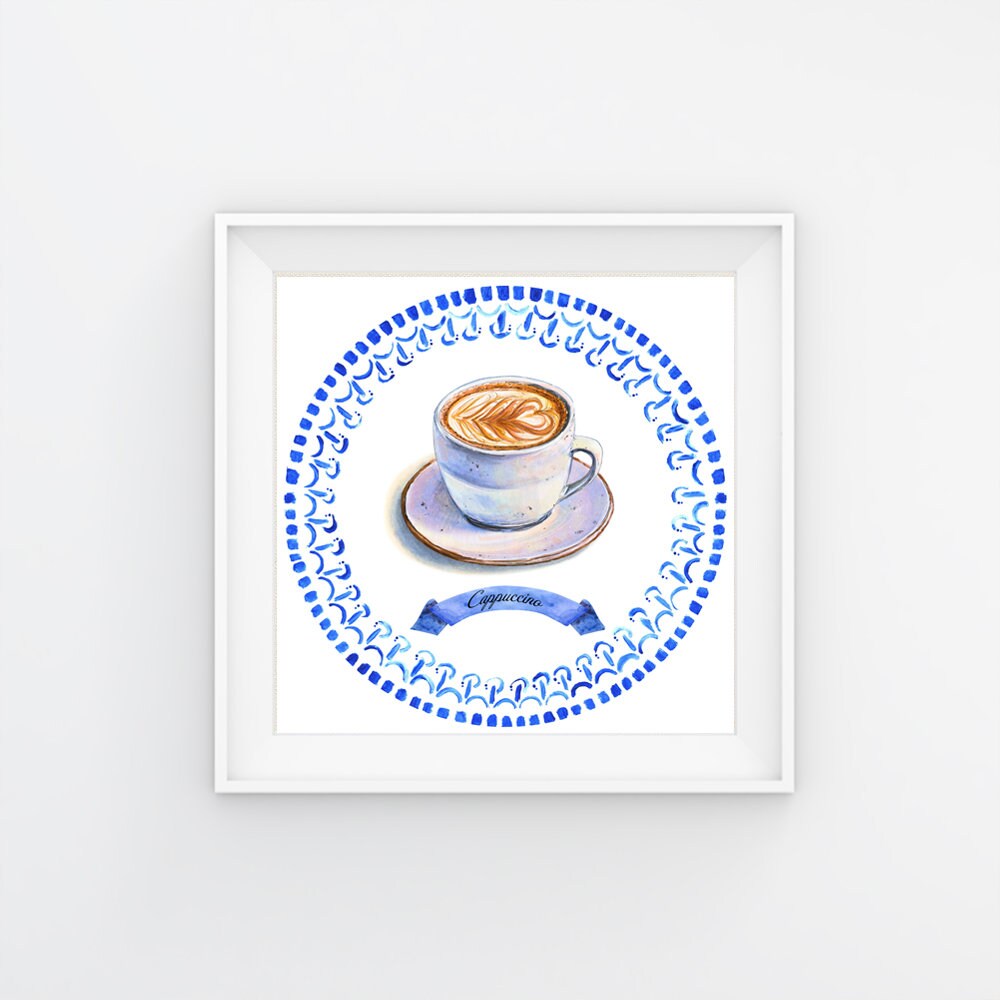Cappuccino Printable Poster, Coffee Art Print, Coffee Lover Gift ...