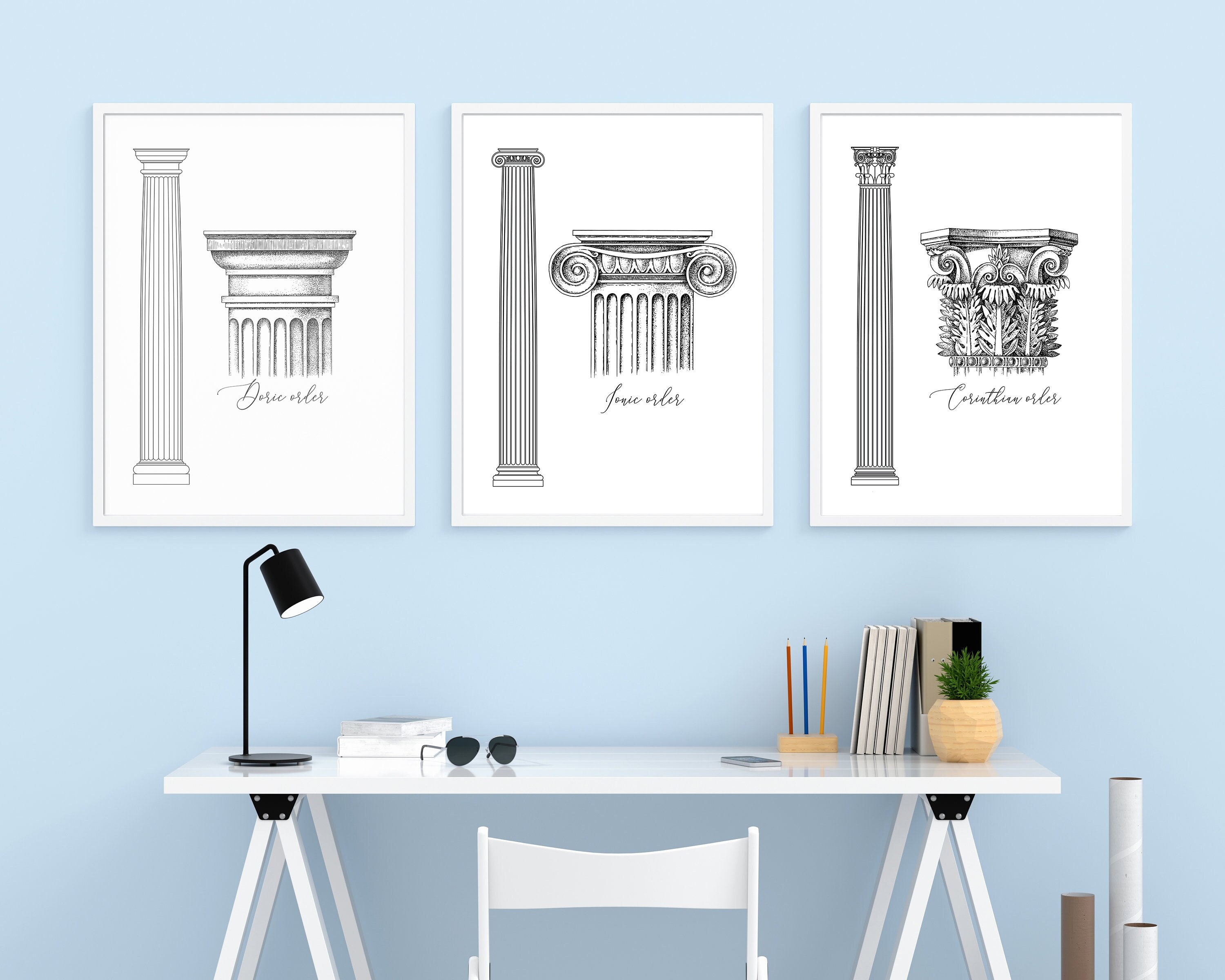 Architectural Orders Poster Set 3 Types Classical Capitals - Etsy Canada