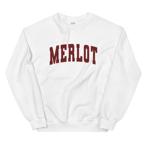 MERLOT スウェットシャツ | カレッジクルーネック、ステートメントプルオーバー、ワイン愛好家