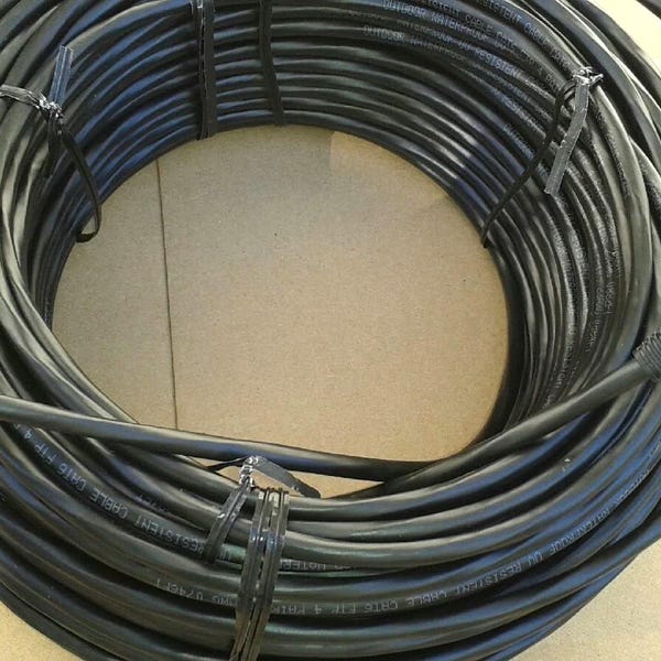 50 FT CAT-6 Shielded  Outdoor  indoor Ethernet  UV  resistant Direct bury RJ45 Waterproof  Cable