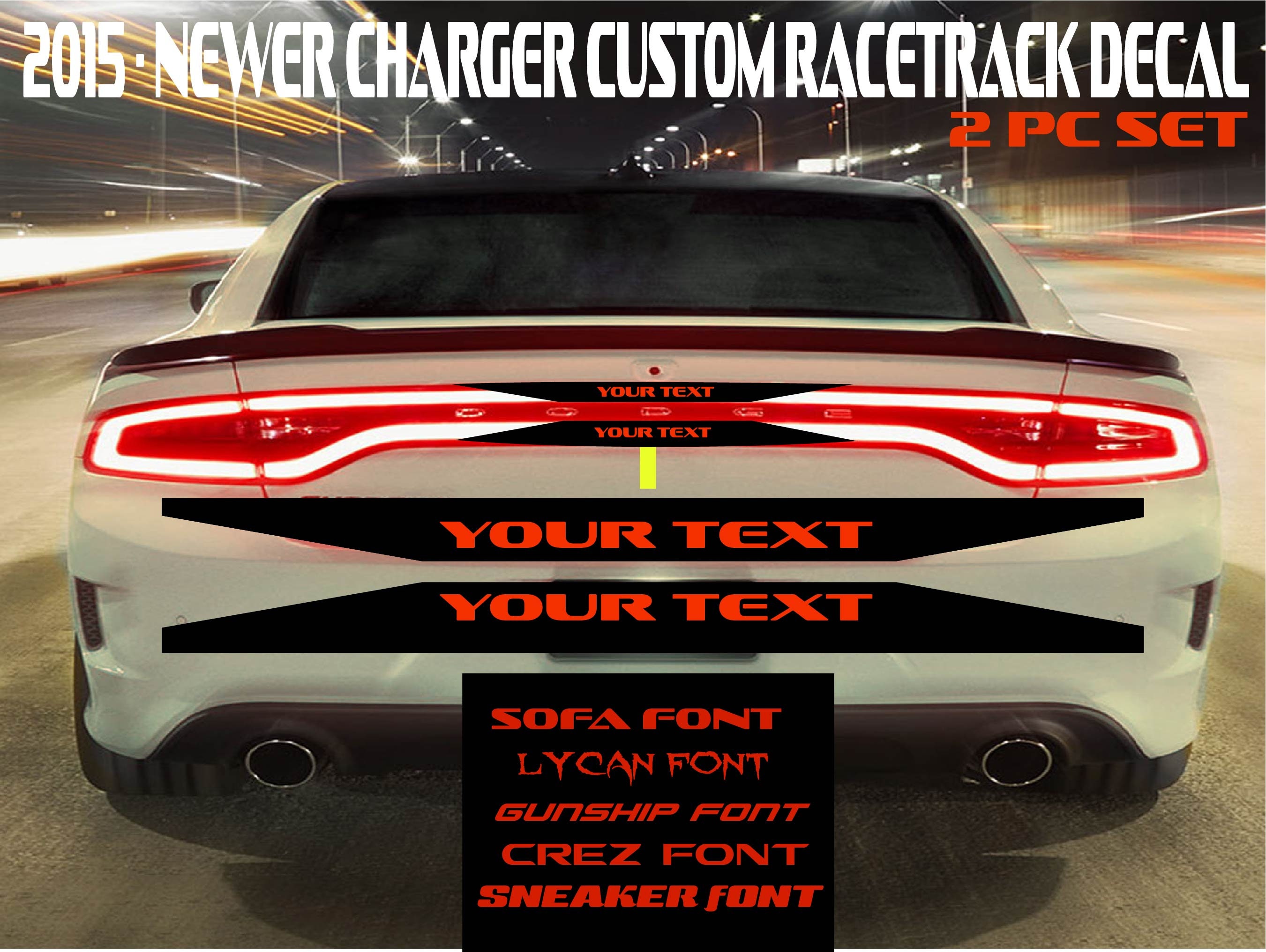 2015 2021 Dodge Charger Race Track Tail Light Decals GLOSS Etsy