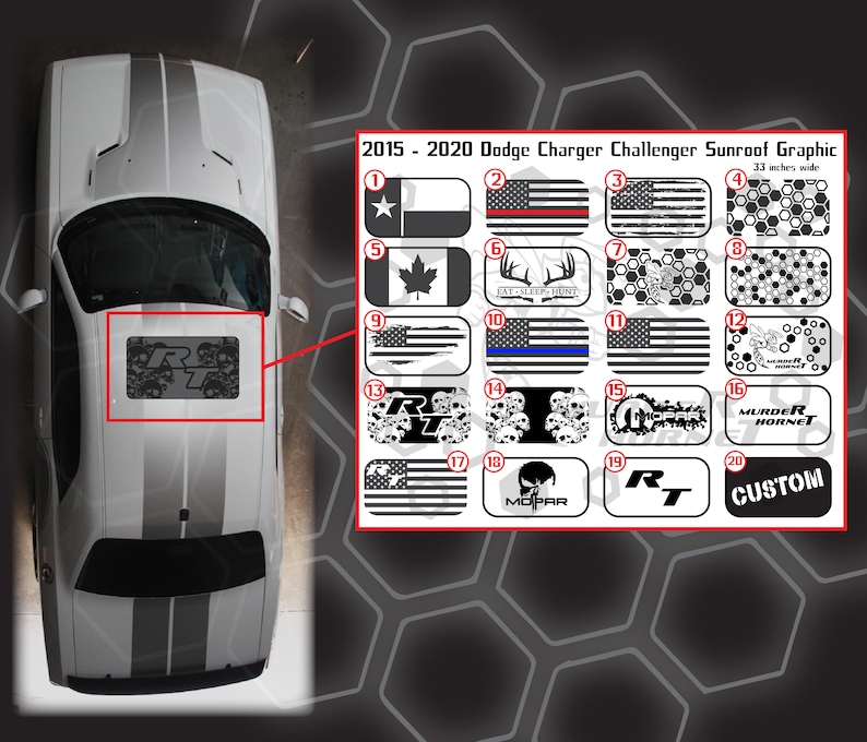 20152020 Dodge Charger & Challenger Sunroof Graphic moonroof Etsy