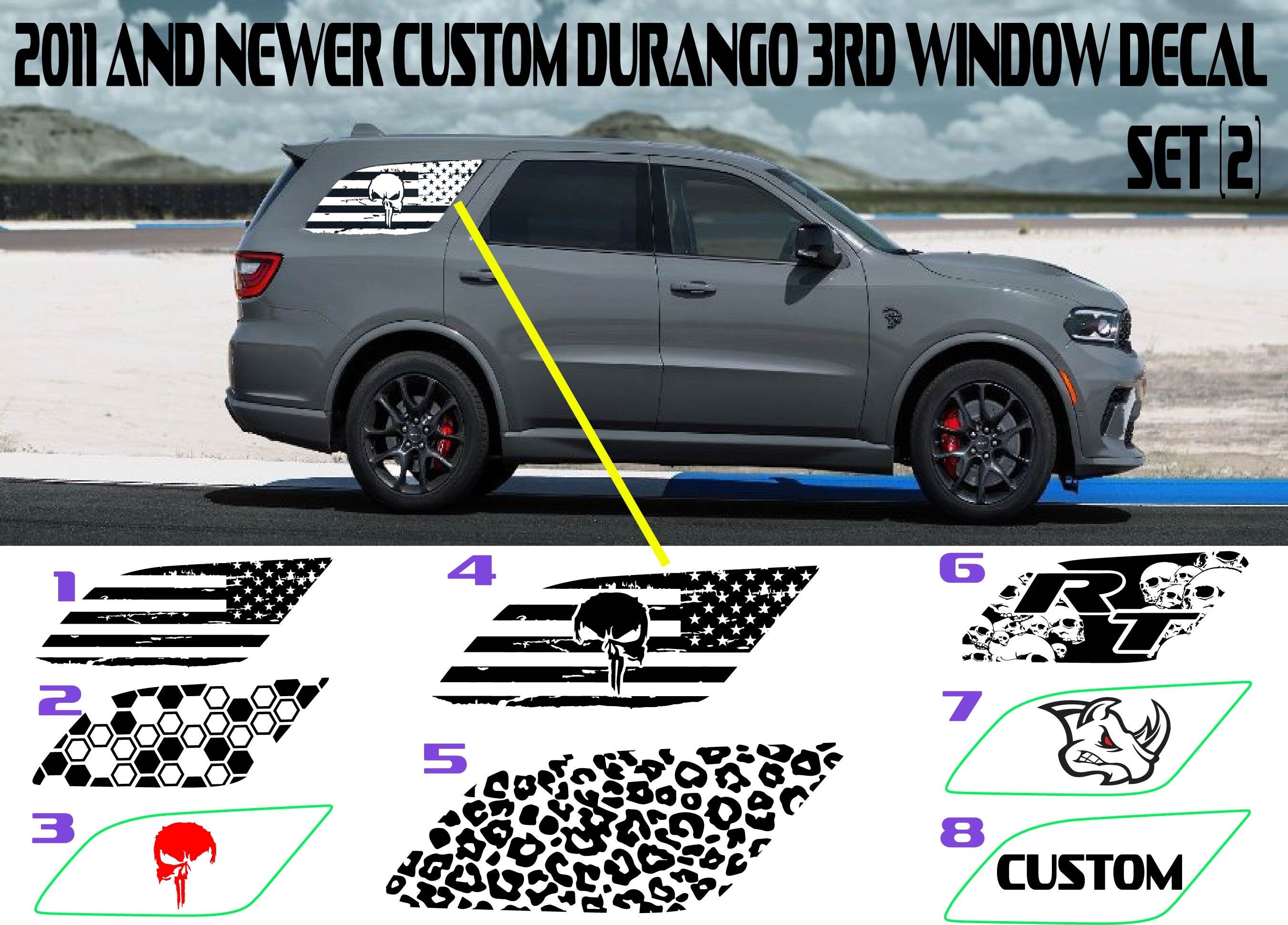 Custom Dodge Durango 3rd Window Decal 2 pc set Etsy