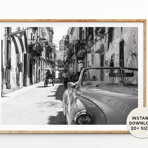 CUBA, HAVANA, CARIBBEAN, Cuban cars, Instant Print, Printables, Instant Download, Black White, Travel Photography, Home Decor, Gift Ideas