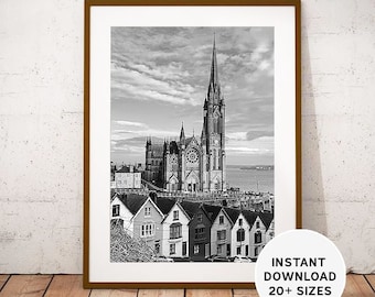 COBH, CORK, County Cork, Titanic, Ireland, Black White Travel Photography, Printable Photo, Instant Download, Irish Photo, Home Decor, Gift