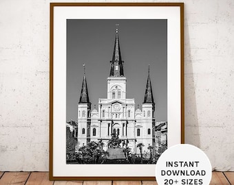 Jackson Square, New Orleans Photography: St Louis Cathedral (Instant Download)