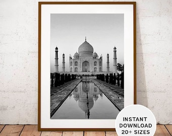 TAJ MAHAL, Agra, India, Printables, Instant, Download, Taj Mahal art, Black White, Taj Mahal instant, Taj Mahal print, Taj Mahal Photo, gift