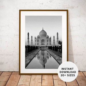 TAJ MAHAL, Agra, India, Printables, Instant, Download, Taj Mahal art, Black White, Taj Mahal instant, Taj Mahal print, Taj Mahal Photo, gift