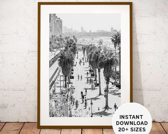 Tel Aviv Black & White Photography Print: Israel Travel Art (Instant Download)
