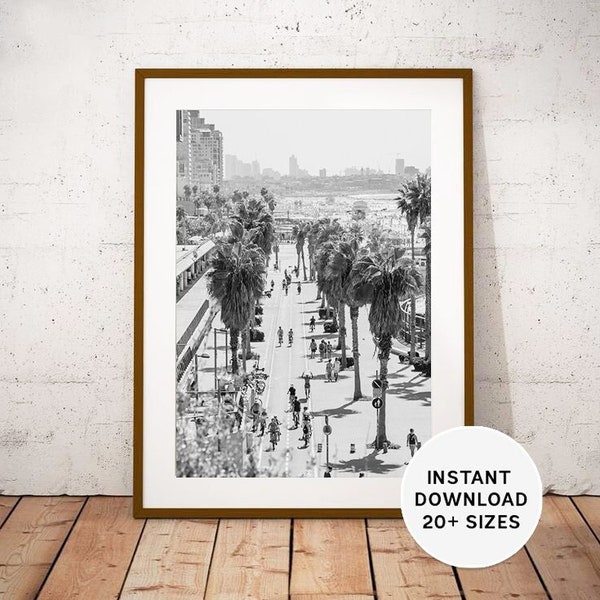 TEL AVIV, Isreal, Isreal Printables, jüdische Kunst, Jerusalem, jüdischer Druck, Tel Aviv Print, Sofort Download, Reisefotografie, schwarz weiß