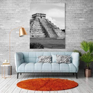 CHICHEN ITZA Mexico, Printables, Instant Download, Travel Photography, Black, White, Seven Wonders of the World, Tinum Yucatan Mayan Art image 2