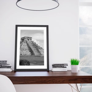 CHICHEN ITZA Mexico, Printables, Instant Download, Travel Photography, Black, White, Seven Wonders of the World, Tinum Yucatan Mayan Art image 4