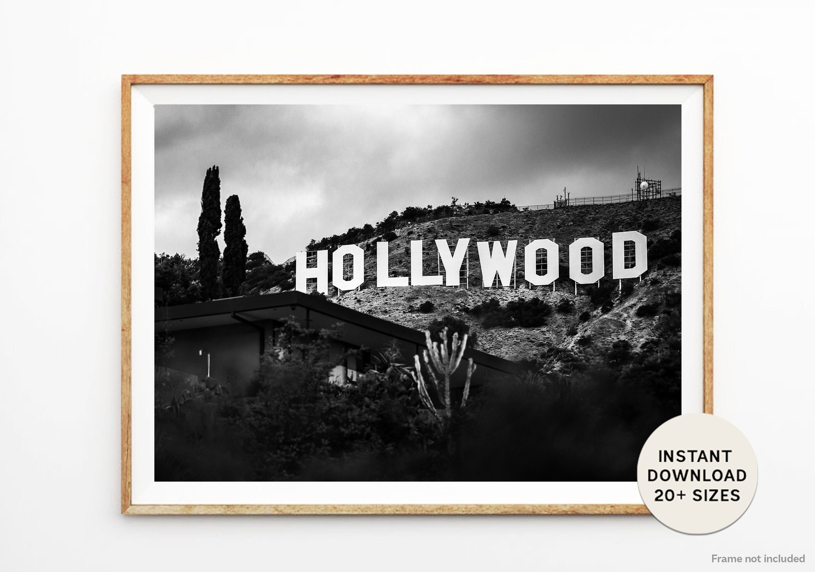 HOLLYWOOD HILL, Los Angeles, California, LA, Hollywood, schwarz weiß Fotografie, Sofort Download, herunterladbar, Sofort Print, Druckbar
