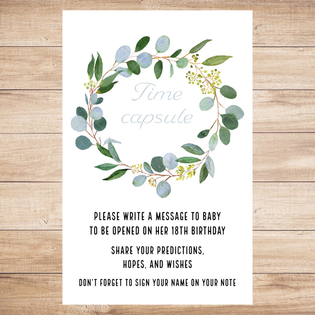 Time Capsule Baby Shower Printable Sign - Etsy