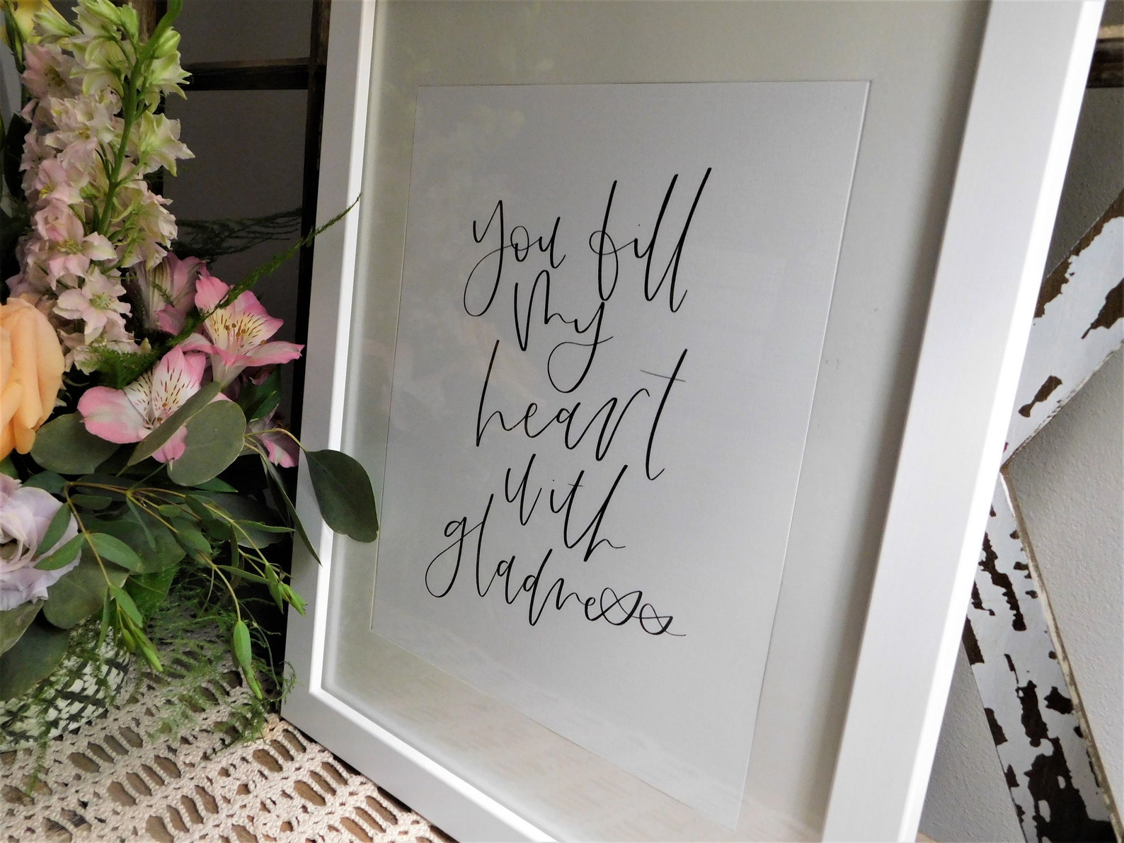 You Fill My Heart With Gladness You Fill My Heart With Gladness // Handwritten Print // Home | Etsy