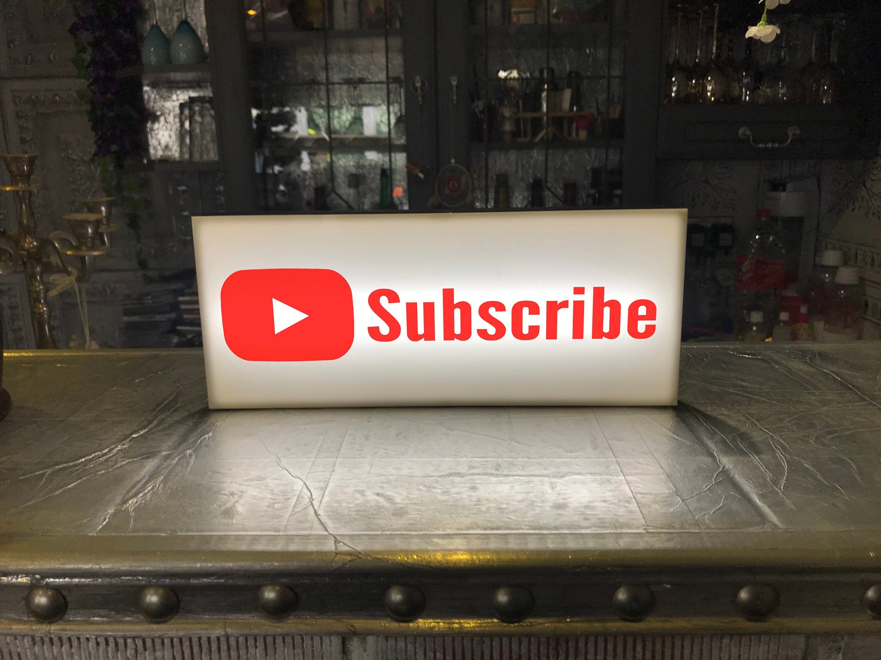Subscribe Light Up Illuminated Sign Light Box White USB LED | Etsy