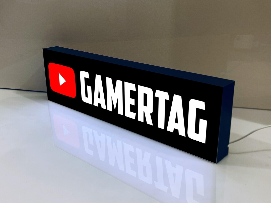 Personalized Youtube Gamertag Light Box USB LED Sign Etsy